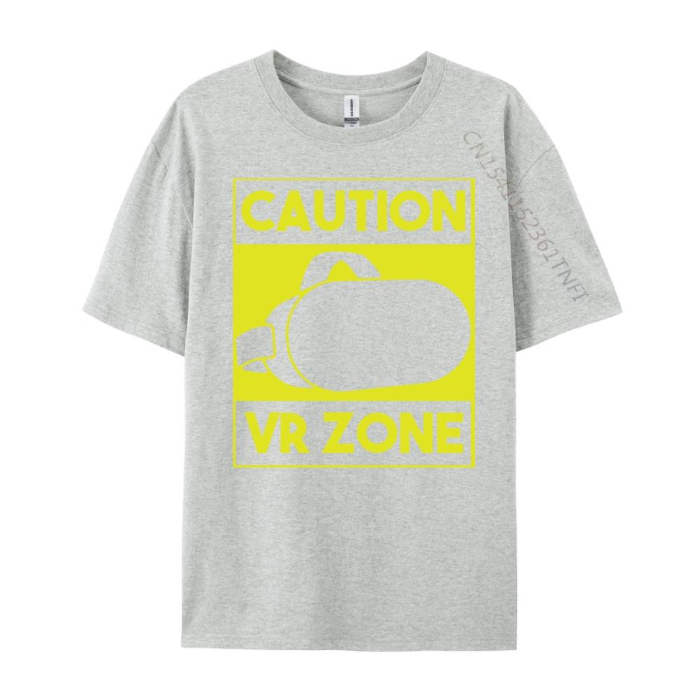 Caution Vr Zone Vr Gaming Virtual Reality Gamer Oversized T Shirt Brand Clothing Tshirt Funny Camiseta