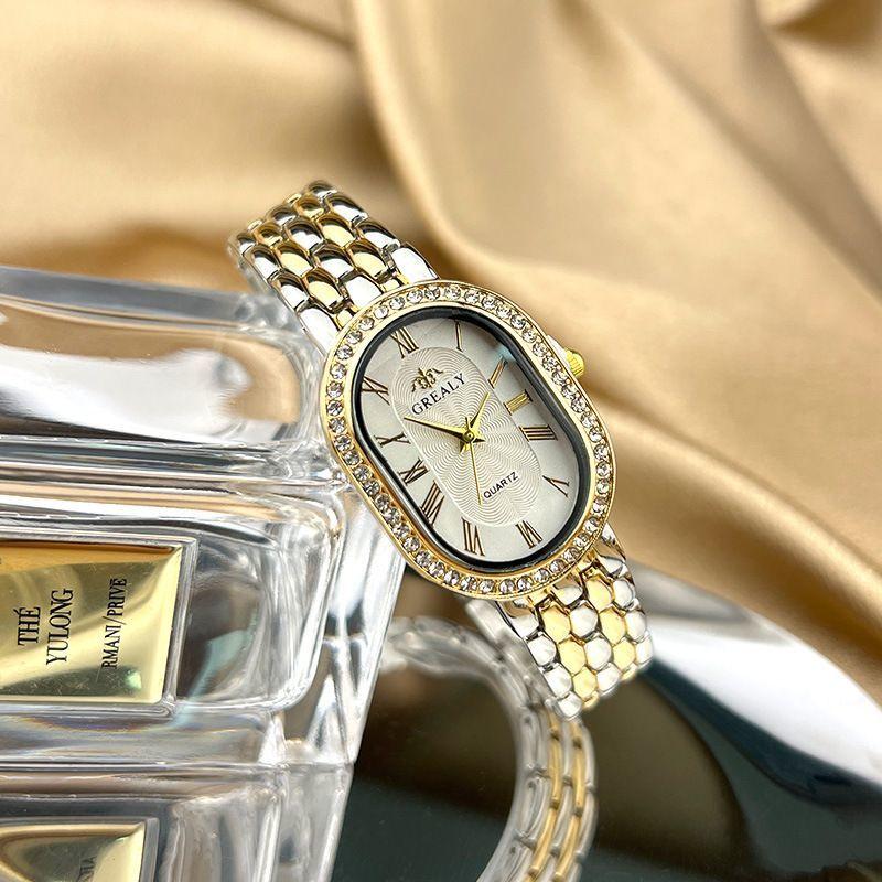 Francouzské ležérní módní jemné dámské kamínky malé destičky lehké luxusní dámské náramky elegantní quartz hodinky