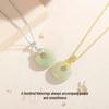 Tichiya S925 Sterling Silver Ping'an Buckle Necklace for Women - New Chinese Style Hetian Jade Clavicle Chain
