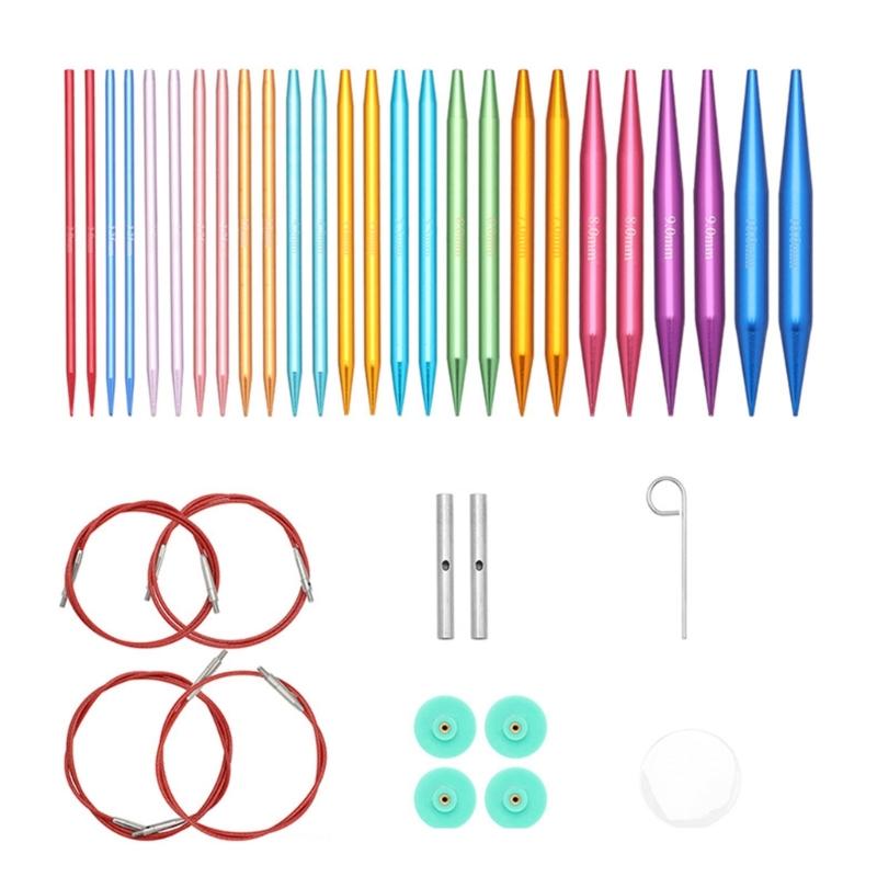 Interchangeable Circular Knitting Needle Set with Storage Bag 3-10.0mm Knitting Needle Knitting Supplies for Knitting