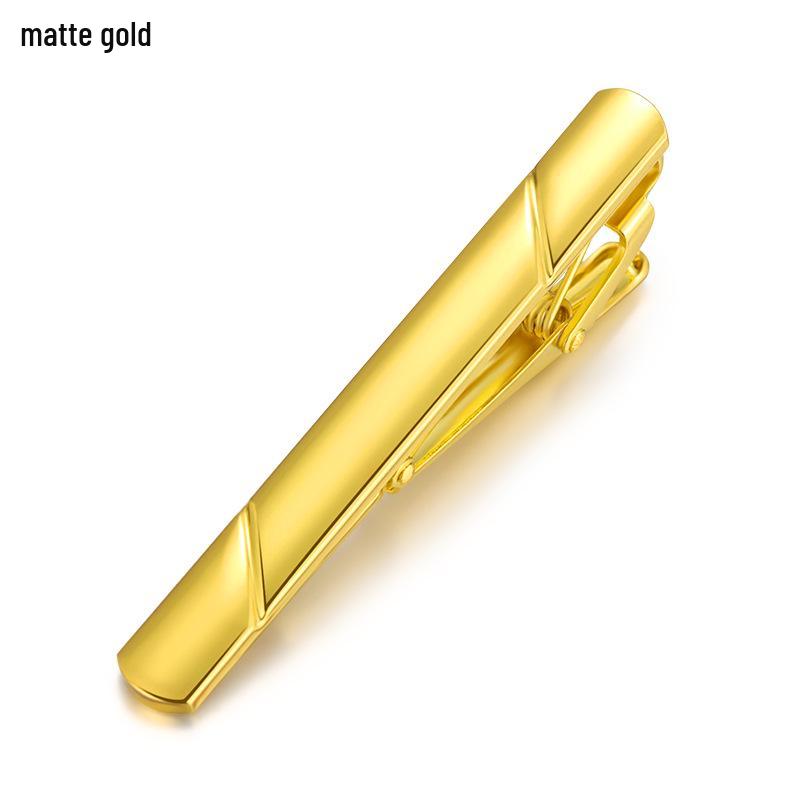 Brass Tie Clip with Laser Logo, 5.8x0.6cm - Men's Formal Business Accessory