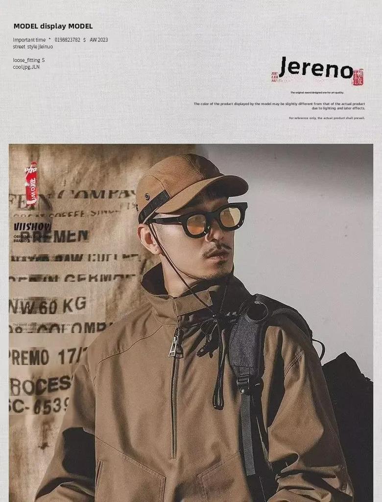 Herren Retro Half-Zip Stehkragen Workwear Jacke - Frühling bis Winter, Lockere Passform, Plus Samt, Dick, Trendig