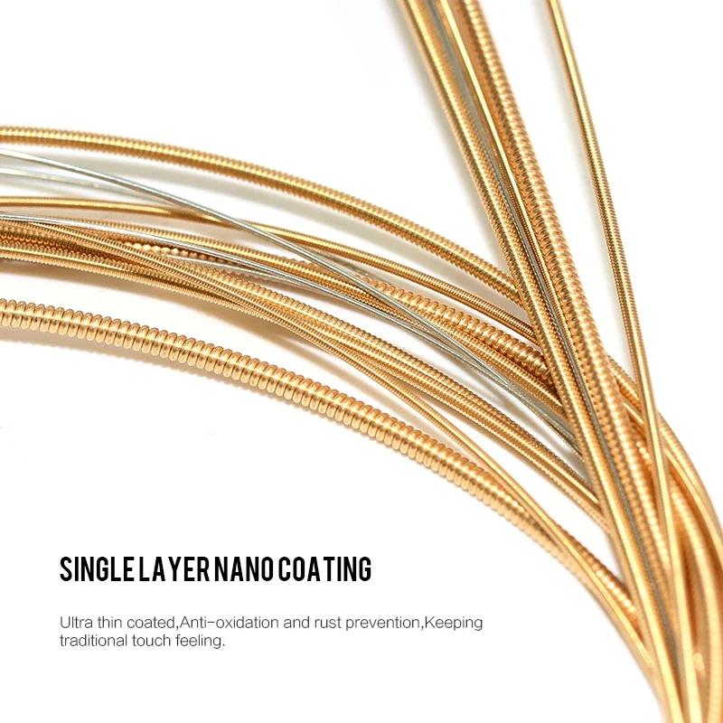 Orphee QA Acoustic Guitar Strings High Carbon Steel Hexagonal Core Nano Coating Brass Wound String Guitar Parts & Accessory