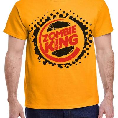 Zombie King Funny T Shirt Halloween Gamer Gear Mens