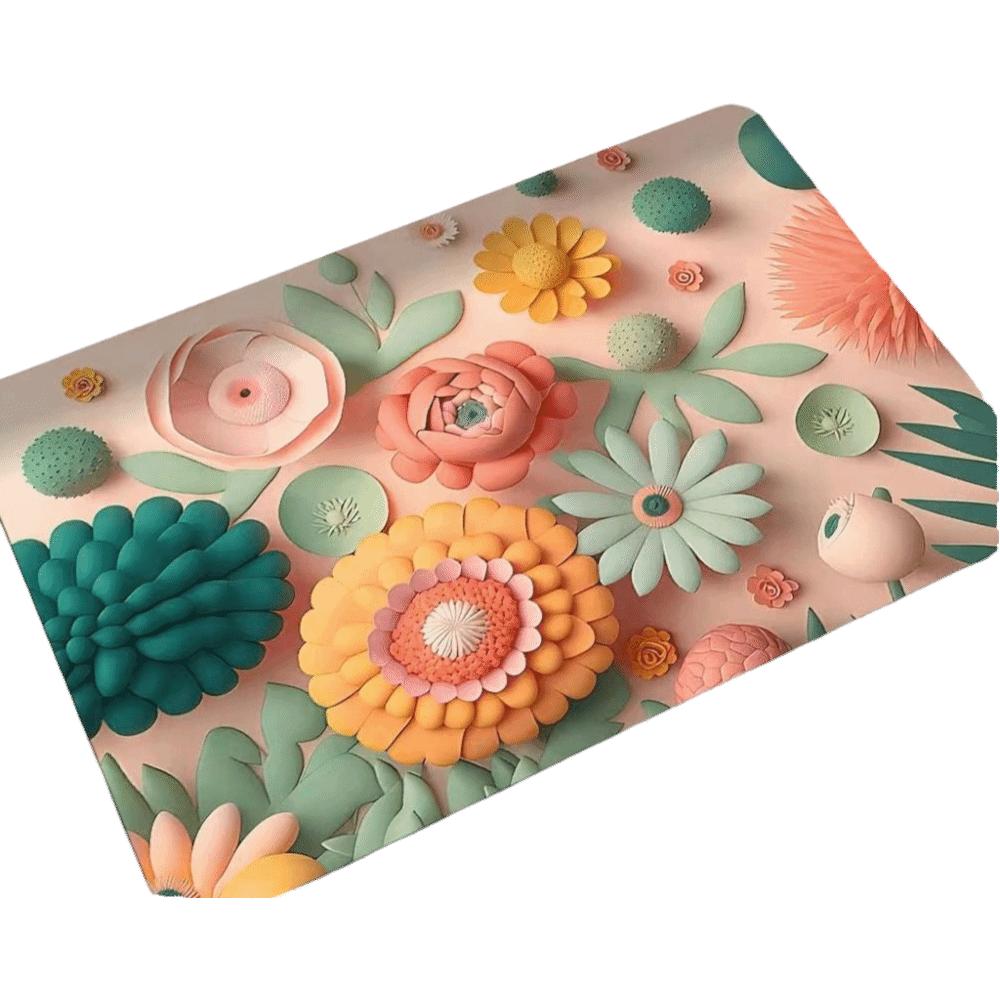 Durable 3D Bath Mat Diatomaceous Earth Absorbent Shower Doormat Anti Slip Oil Painting Bathroom Floor Mat Door