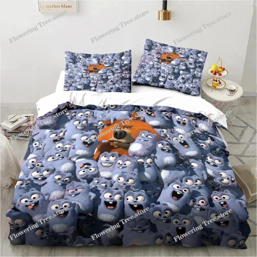 Cartoon Grizzy N Lemmings Bedding Set Duvet Cover Bed Set Quilt Cover Pillowcase Comforter king Queen Size Boys Adult029