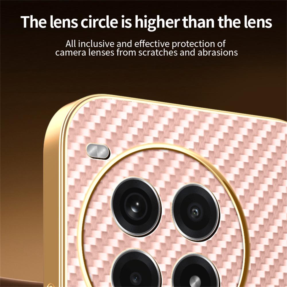 Für OnePlus Ace 3 Pro 5G Handyhülle Carbonfaser-texturiert Galvanisierte TPU-Rückabdeckung