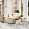 VidaXL Garden Lounge Set with Cushions 6 Pcs Beige Braided Resin 3265510