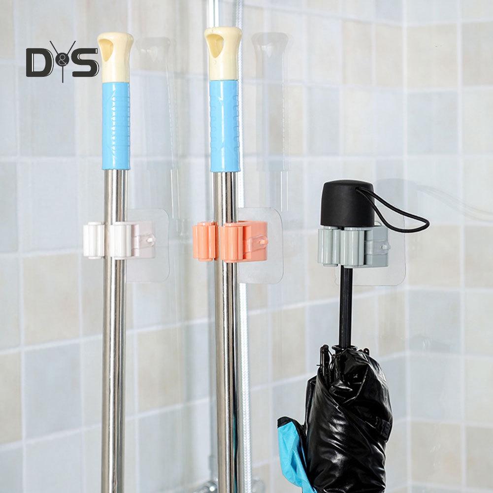 Wall Mounted Mop Holder Brush Broom Hanger Storage Rack Room Kitchen