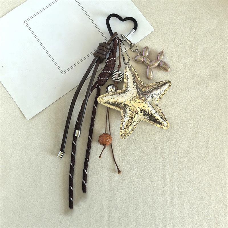 

Модный кулон-брелок в виде звезды из искусственной кожи, пятиконечная звезда, универсальное украшение для женской сумки one size