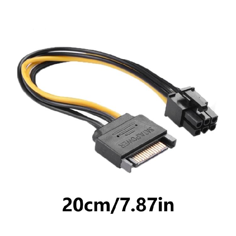 Sata15pin to 6Pin Power Cable for Video Card Connection Easy to Use Power Cord for Enthusiasts and Pc Builders
