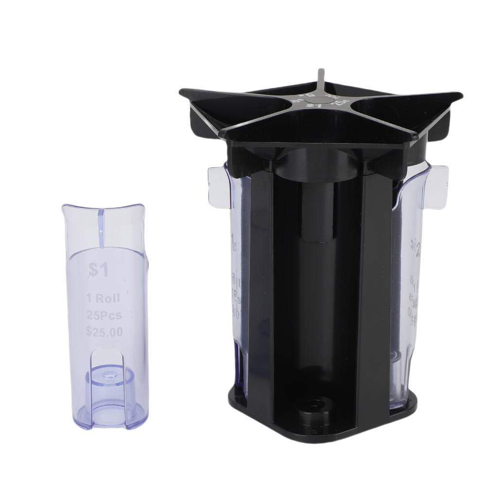 5 in 1 Change Sorter Tube Plastic Manual Change Counter for Employee Retailer Store Hotel Restaurant