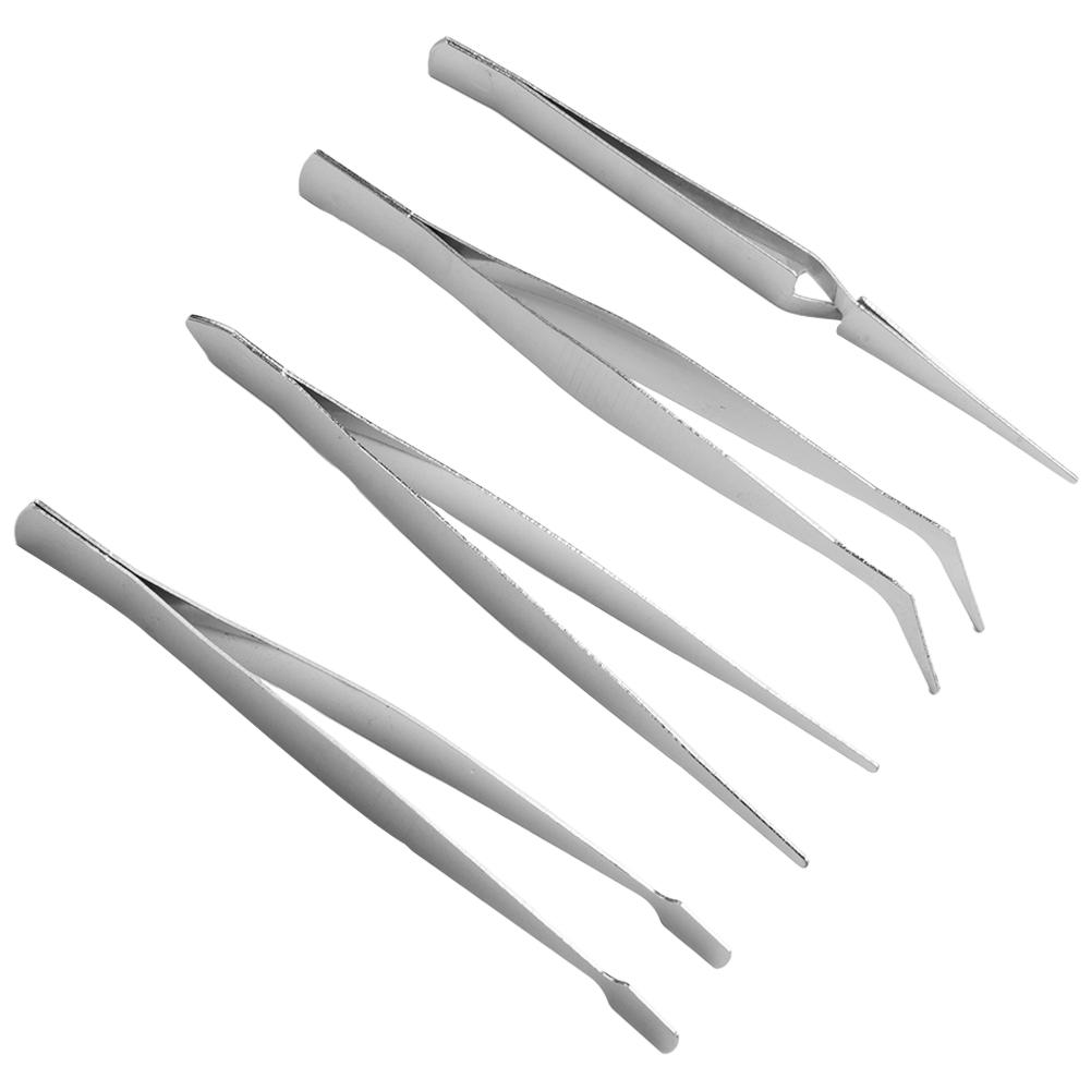 4KS Kombinované kleště Pinzety pro opravu mobilních telefonů Stříbrné