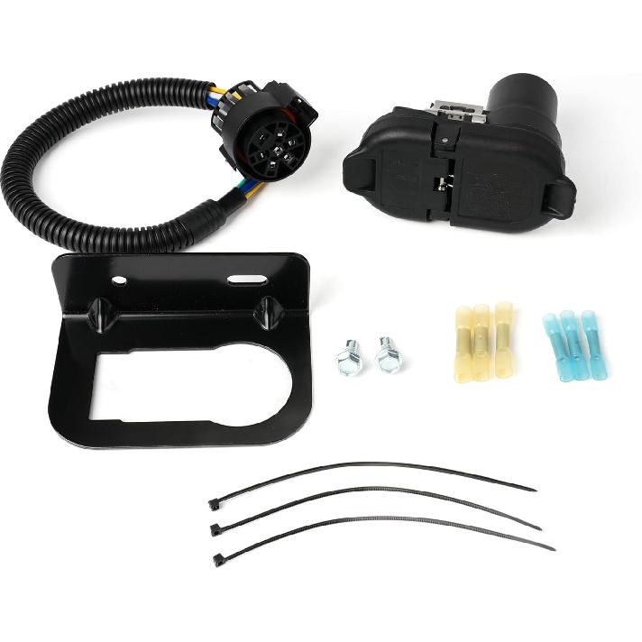 7 Way Trailer Tow Hitch Wiring Plug Receptacle Connector Harness Tallation Kit USCAR Multi-Tow Pickups