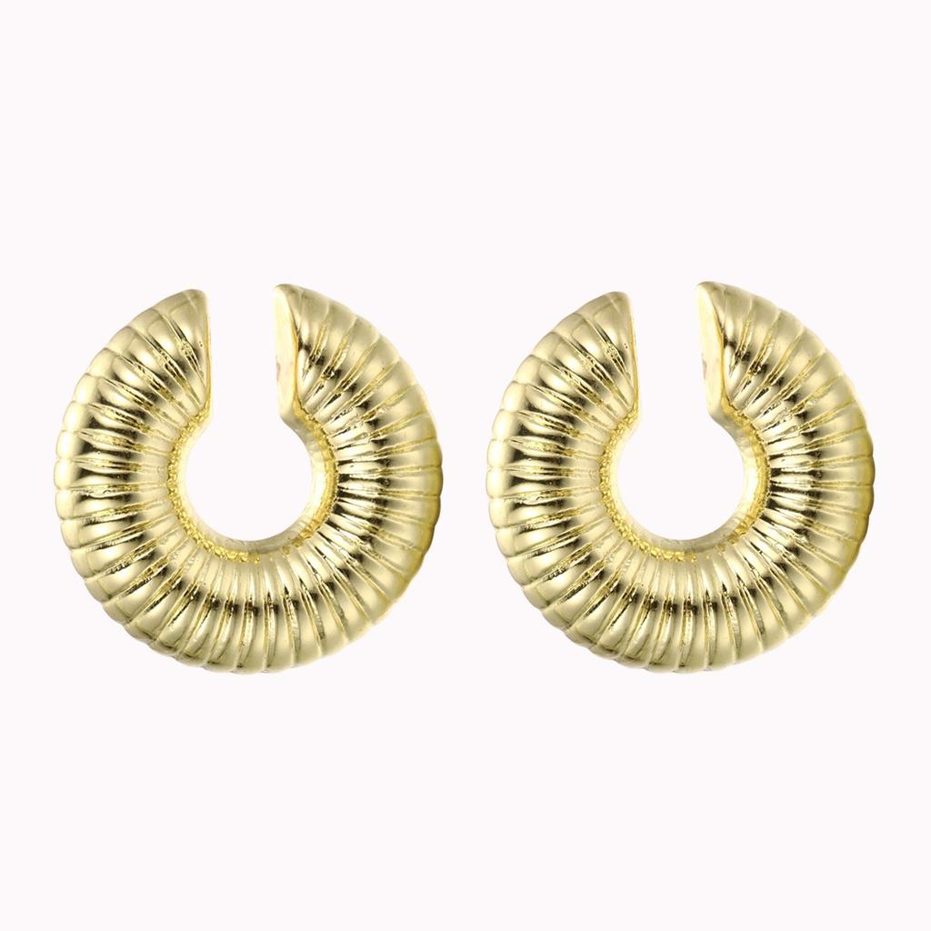 4Pcs Exaggerated Circle C-Shaped Large Ear Clip for Women Simple Chunky Gold Plated Thick Earrings Set Fashion Jewelry Gifts New