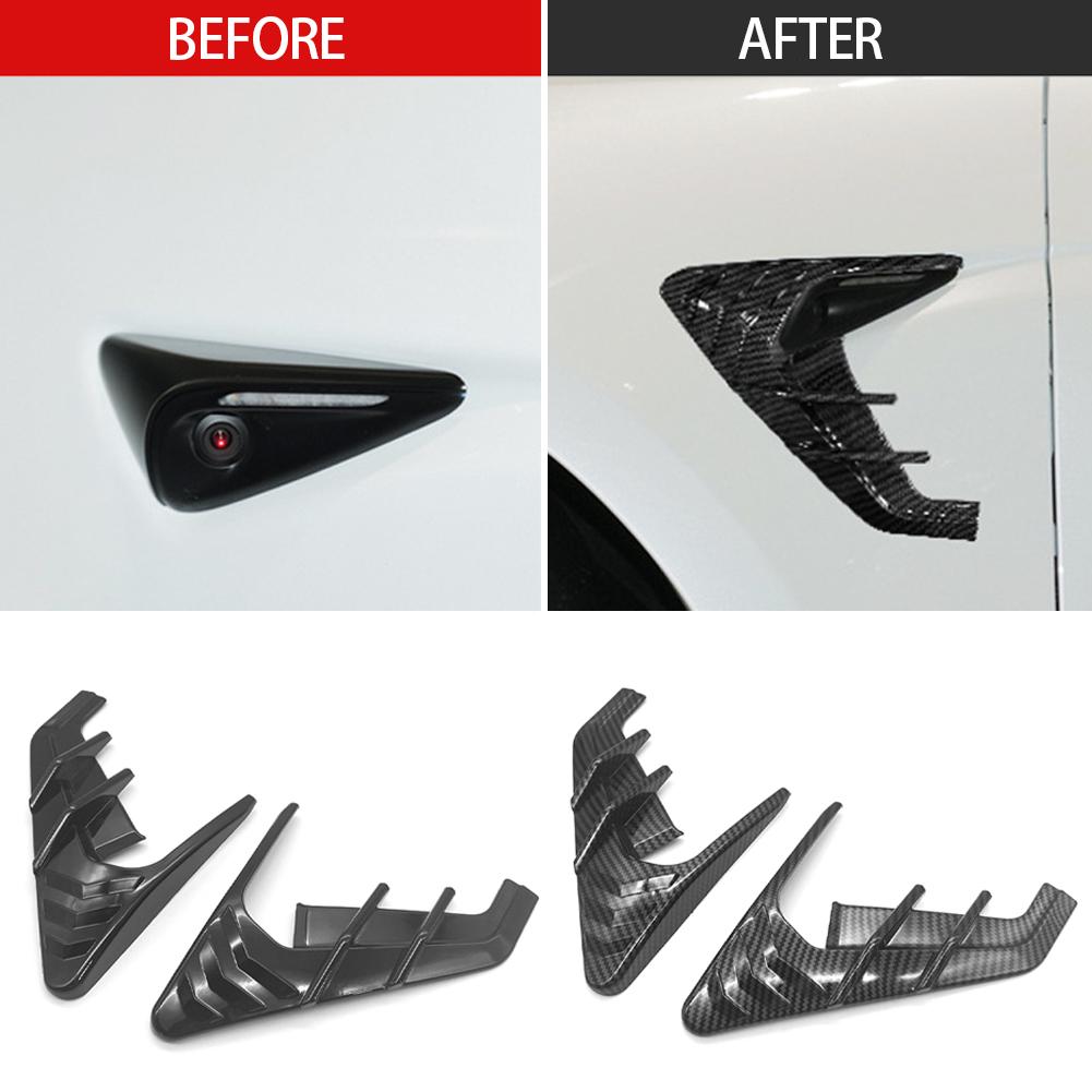2Pcs Car Side Camera Protection Covers Kit Decoration Sticker Car Modification Accessories for Model 3 Moel Y 2018-2023