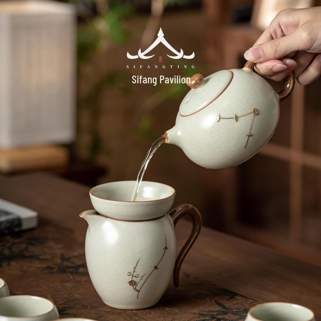 2026 Kintsugi Ru Kiln Tea Set: Luxury Teapot & Teacups for Home