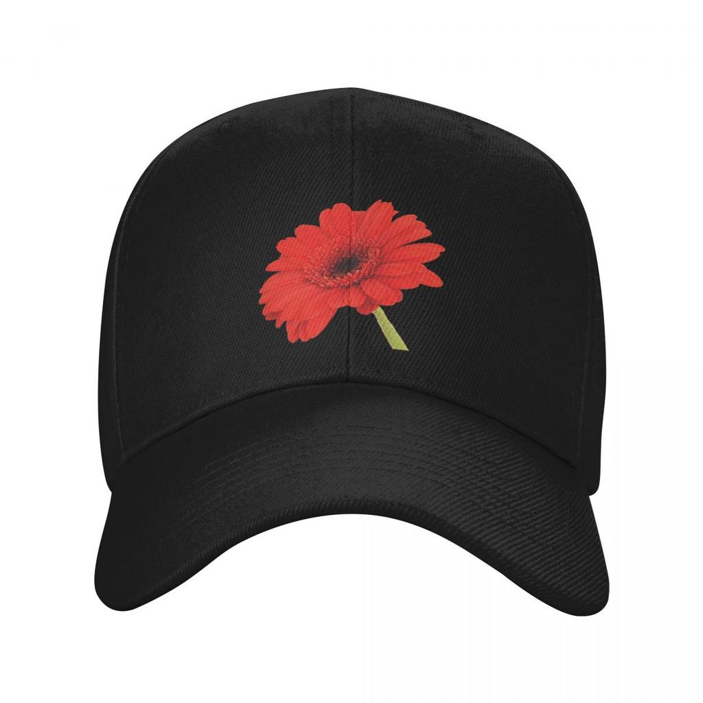Red Gerbera Daisy Baseball Cap Hat Man For The Sun Trucker Hat Luxury Cap Men's Baseball Women's