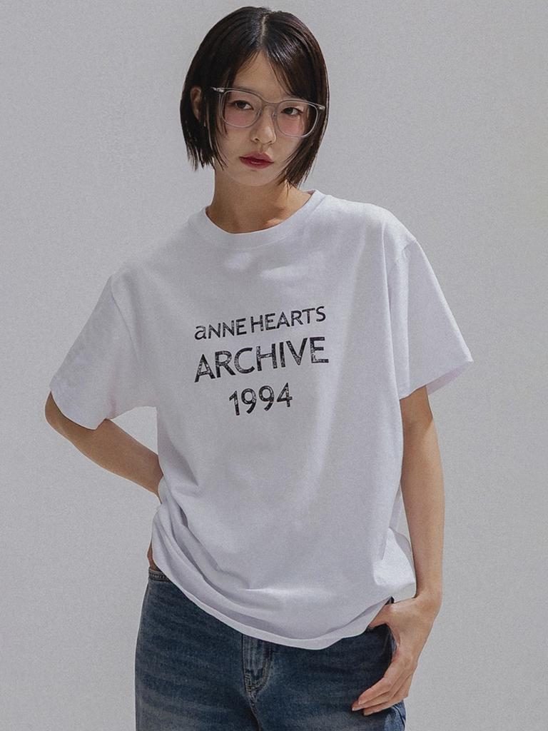 Aenhacheu Vintage Letter Archivetee_White