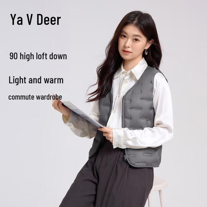 

Yalu Women s Lightweight V-Neck Down Vest 3XL