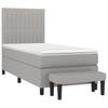 Boxspringbett mit Matratze Hellgrau 90 x 190 cm Stoff