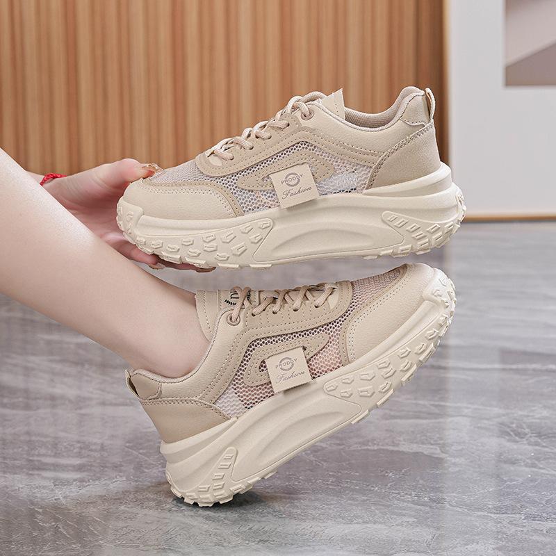 Summer new dad shoes ins student sports leisure mesh breathable thick sole height XY