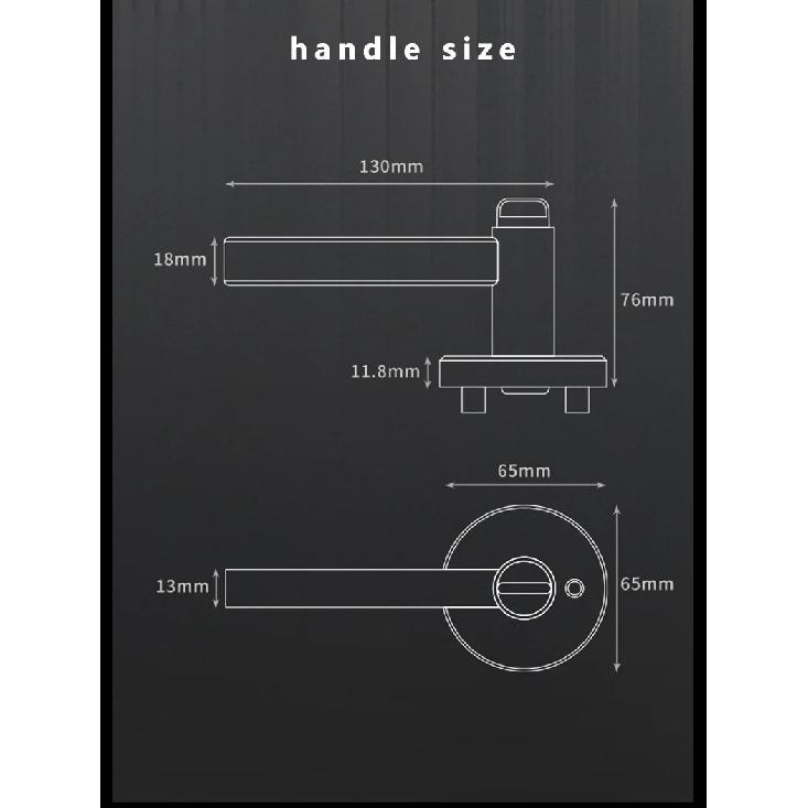 304 Stainless Steel Three-pole Handle Lock Single Tongue Bathroom Interior Door Lock Aisle Fire Door Door Lock With Key