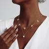 Adjustable Blossoms Necklace With Imitation Pearls Detail Sturdy Copper Chain For Casual Or Formal
