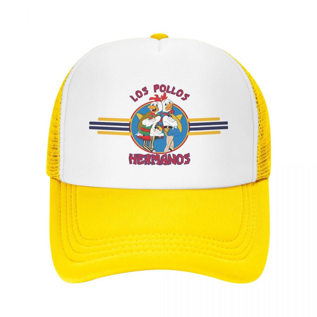 Los Pollos HerUnisexos Breaking Bad Trucker Hats Unisex Women Sport Dad Hat Sun Caps Breathable Polyester Mesh Baseball Cap Summer