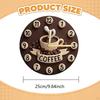 Coffee Cup Wall Clock Hanging Decor 2D Ornament Farmhouse Collection Wooden Quiet for Kitchen