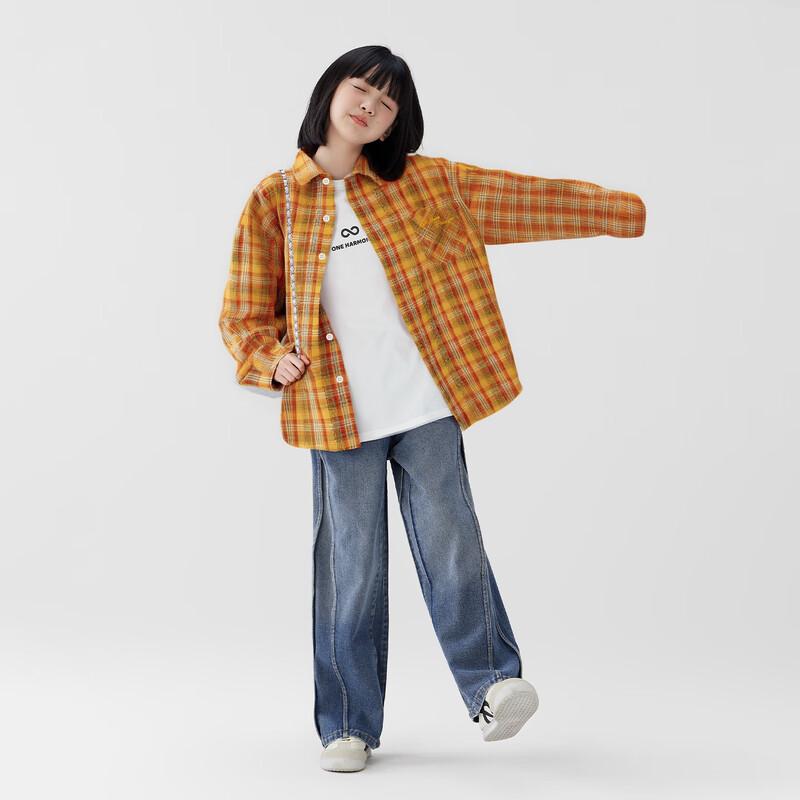Zuo Xi Girls' Plaid Long-Sleeve Shirt