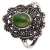 S925 Sterling Silver Retro Thai Silver Colored Treasure Ring Female Court Hollow Pattern Multi-Colored Natural Gemstone Index Finger Ring