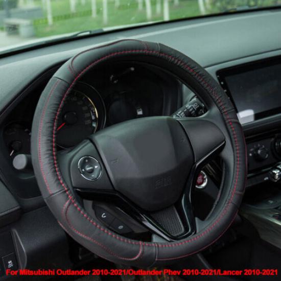 Leather Car Steering Wheel Cover For Mitsubishi Outlander Lancer 10 - Phev