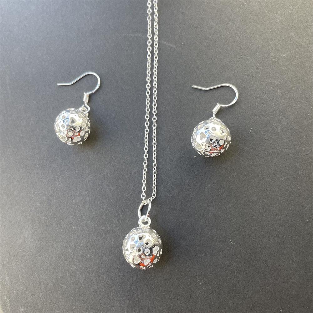 Copper Tennis Pendant Necklace Earrings Set Accessories