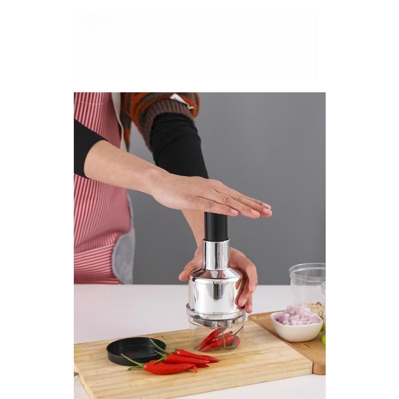For Onion Nuts Vegetable Food with Storage Kitchen Tool 304 Stainless Steel Manual Garlic Press Vertical Hand Cutter Chopper