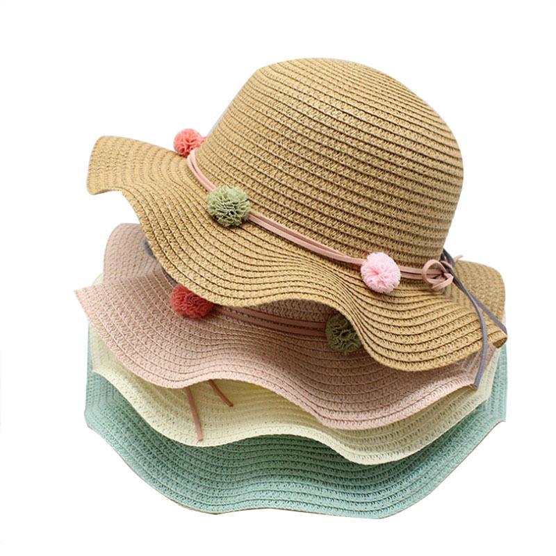 Children'S Hat Female Summer Sun Protection Princess Beach Hat Sun Hat Baby Bucket Hat Girl Straw Hat Sun Hat Basin Hat