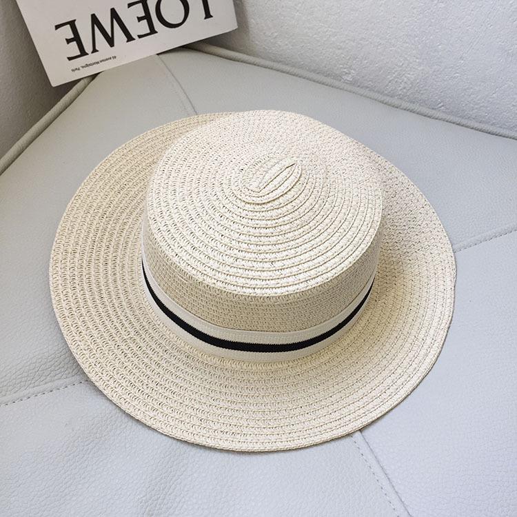 

Детская полосатая солнцезащитная шляпа в корейском стиле – Универсальный дизайн из соломы для использования на открытом воздухе 50-52CM