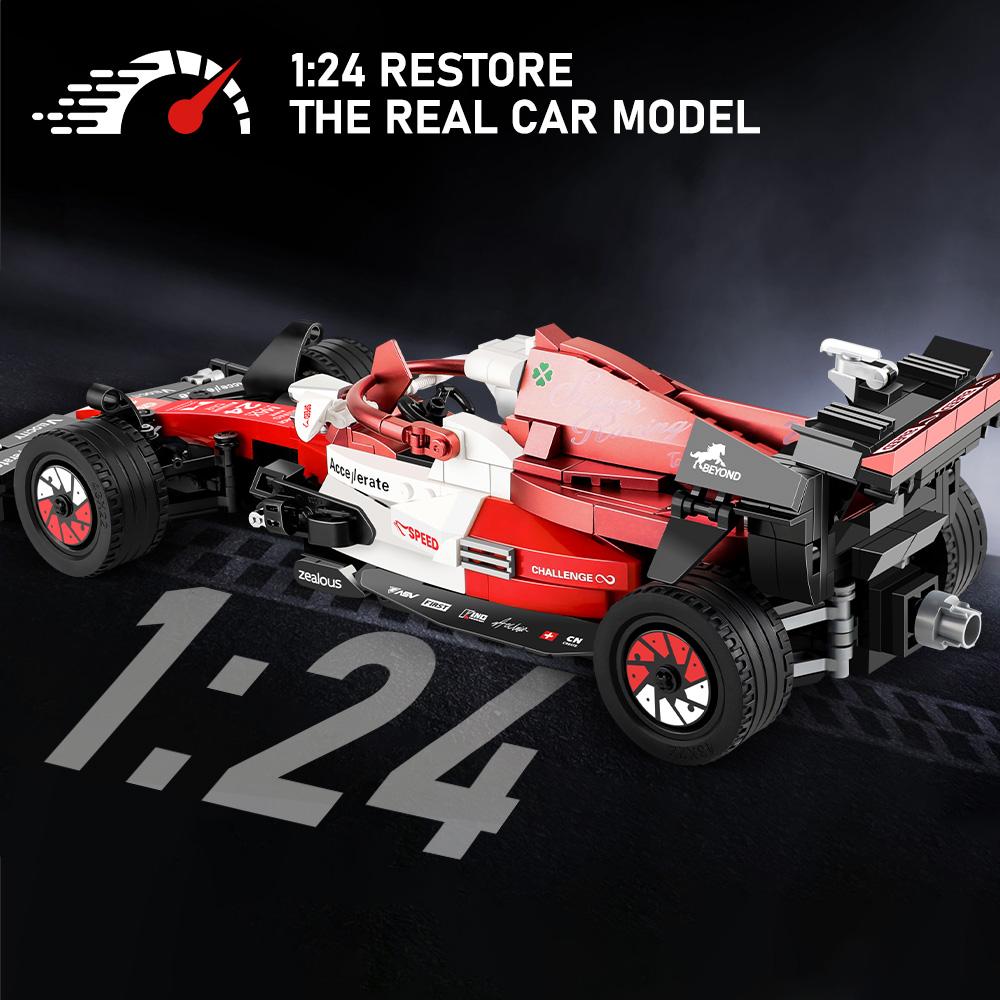 Non-Toxic 623Pcs 1:24 Technical Famous F1 Race Cars Building Moc Building Blocks City Vehicle Cool Model Car Kits Toy Holiday Adult Gifts