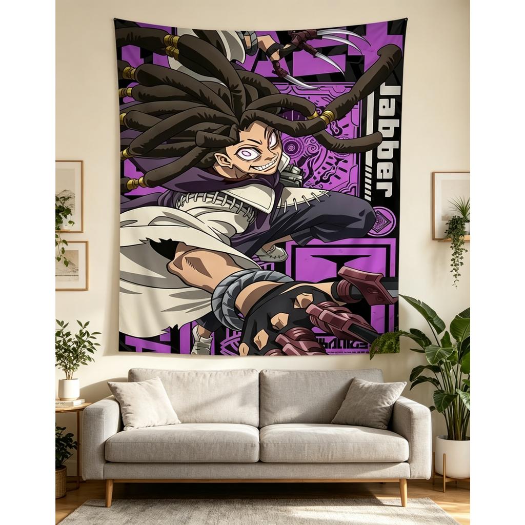 1 Pc Jujutsu Kaisen Anime Tapestry Wall Hang Backdrop Cloth For Living Room Bedroom Cool Purple Aesthetic Manga Style Decor
