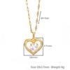 Htpwe Artificial Gems Heart Pendant Necklace for women Golden Stainless Steel Lips Neck Chain Female Necklaces Zircon for Girl