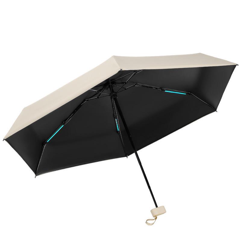 Flat six-fold umbrella, ultra-light six-bone double keel vinyl sunscreen, ultraviolet sunshade, sun umbrella, weather and rain advertising umbrella