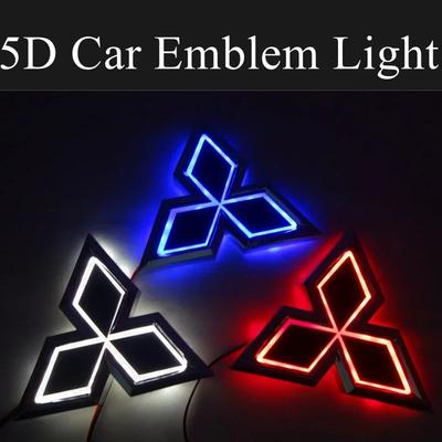 Luce Adesiva LED 5D per Griglia Anteriore Emblema Logo Posteriore per ASX Ralliart Outlander Lancer Pajero Eclipse Galant