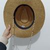 Classic Straw Hat Handmade Design Hat Pearl Chain Summer Sun Hat New Letter Hat Beach Women Gorras Para Hombres