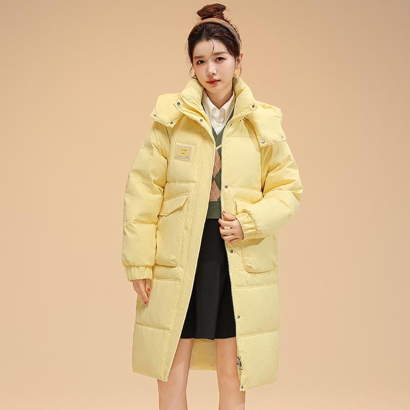 Winter Neuer Mittellanger Stil, Slim und Locker, Große Größe Weiße Entendaunenjacke, Baumwollmantel, Damen Baumwolljacke