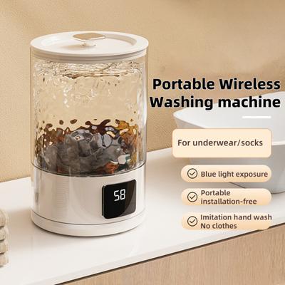 Underwear Washer Portable Rechargeable Cordless Mini Washing Machine Large Capacity Digital