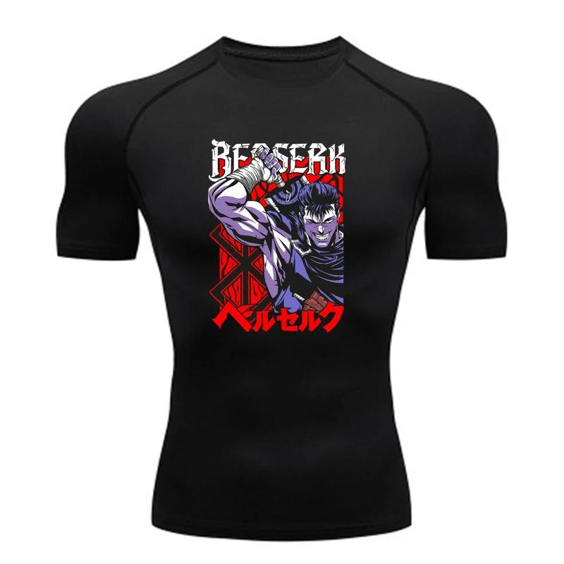 Sportswear for Men Gym Anime Berserker Men's Compression T-shirt Sports Tights Fitness Long Sleeve Running Training Sportswear