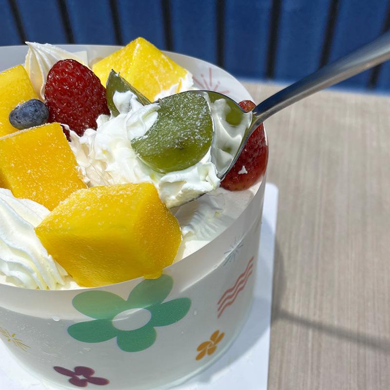 Stainless Steel Big Head Round Spoon Net Red Golden Dinner Long Handle Stirring