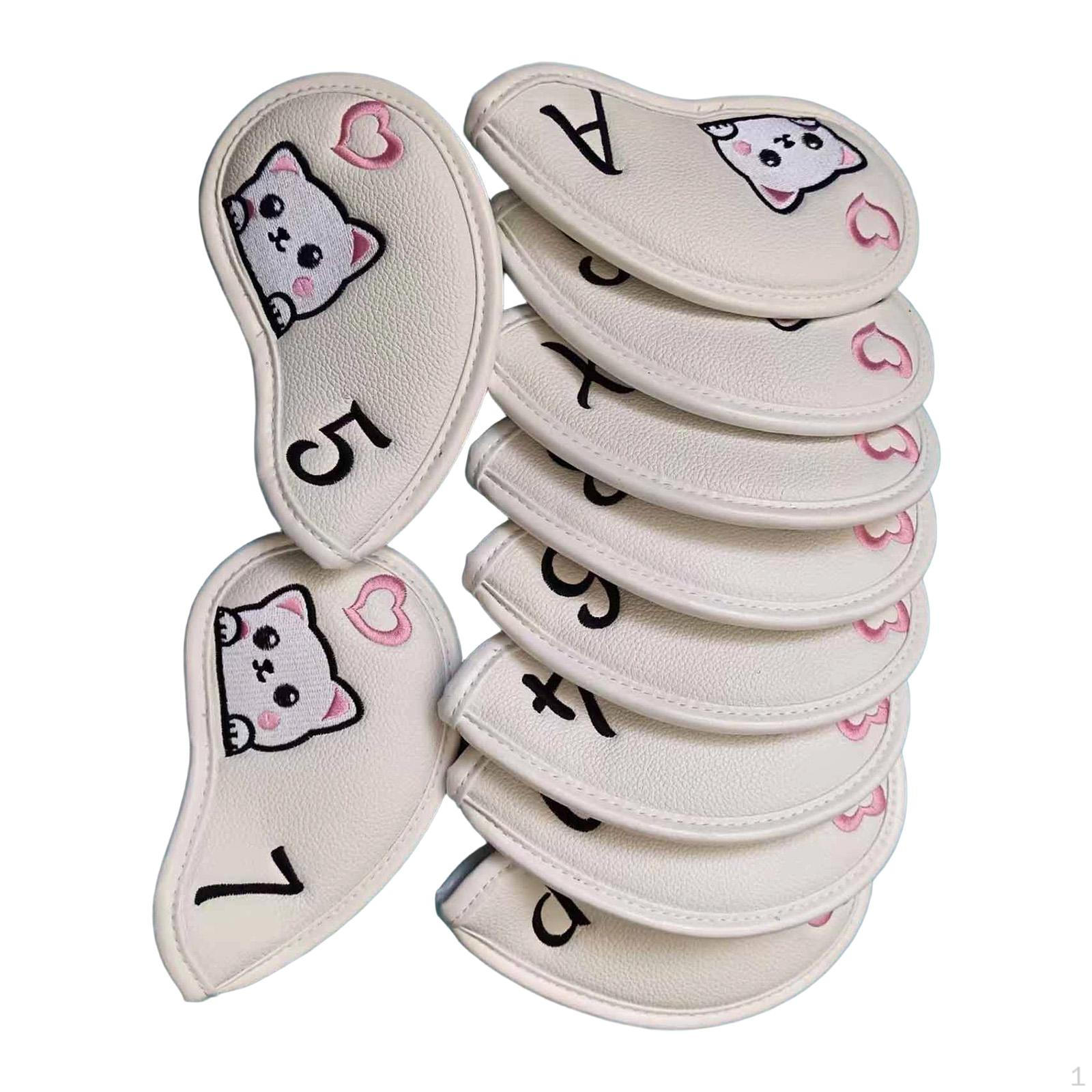 

10 Iron Headcovers Guards with Embroidered Numbers for Family And Friends