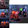 Colorful Light-up Pumpkin And Skeleton Duo Animated Sound Effects Halloween Decor