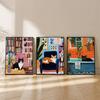3pcs Frameless,Vibrant Tuxedo and Tabby Cat,Little Black Cat Wall Art Pictures,Wall Art for Cat Lover,Interesting Bathroom Decor